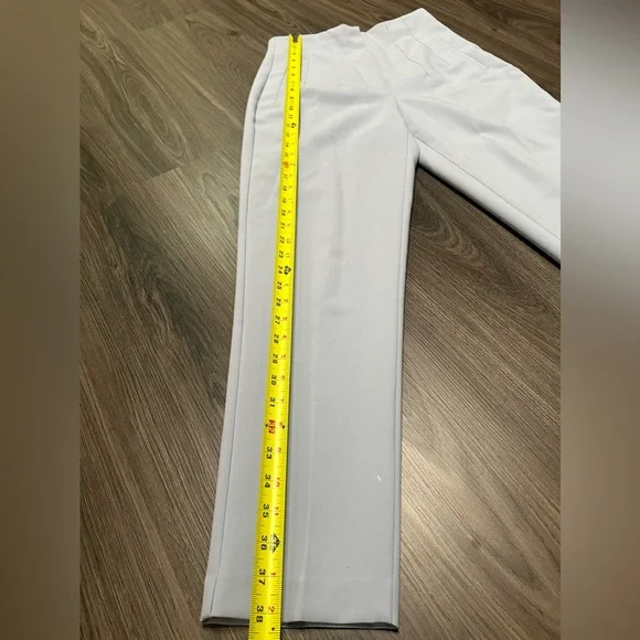 ZARA WOMAN HIGH-WAISTED PANTS LIGHT BLUE - Picture 11 of 15